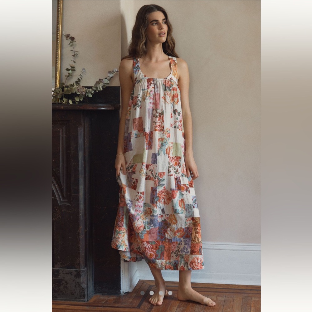 Anthropologie LyreBird Printed Tie-Back Midi Dress - Size S - BNWT